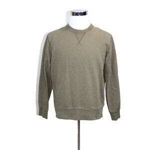 ARKET Cotton Crewneck Sweatshirt Army Green  Long Sleeve Mens Size Large